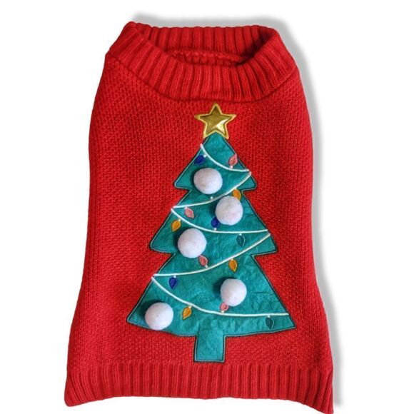 Michaels Red Pet Sweater Christmas Tree S - Picture 1 of 3